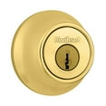 thumbnail image 1 of Kwikset Bright Brass Metal Deadbolt, 1 of 5