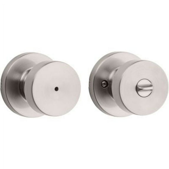 Kwikset Pismo Contemporary Bed/Bath Door Knob in SN
