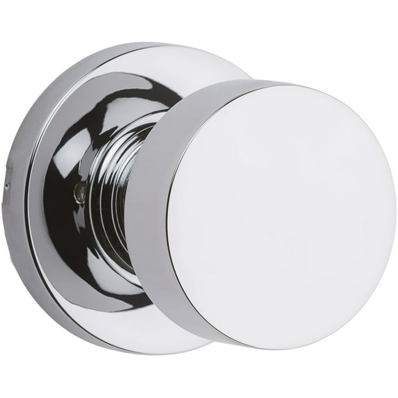 Kwikset Pismo Knob with Round Rose Half Dummy in Bright Chrome