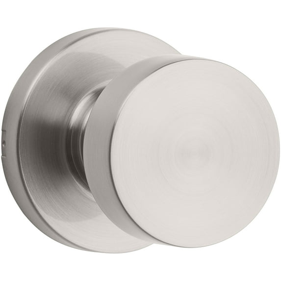 Kwikset Pismo Knob with Round Rose Half Dummy in Satin Nickel