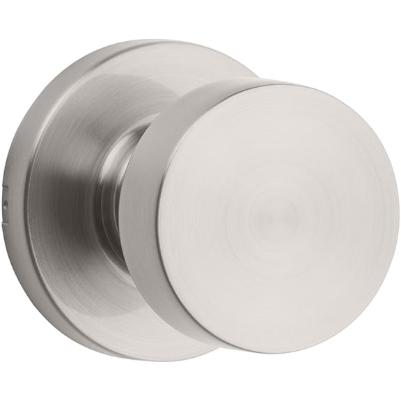 Kwikset Pismo Knob with Round Rose Passage in Satin Nickel