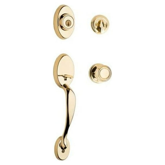 Kwikset Polished Brass Chelsea® Handleset With Cameron® Knob