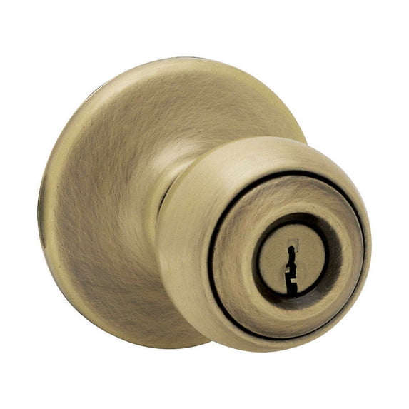 Kwikset Polo Antique Brass Entry Knobs ANSI/BHMA Grade 3 1-3/4"