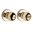 thumbnail image 1 of Kwikset Polo Bed/Bath Knob in Polished Brass, 1 of 9