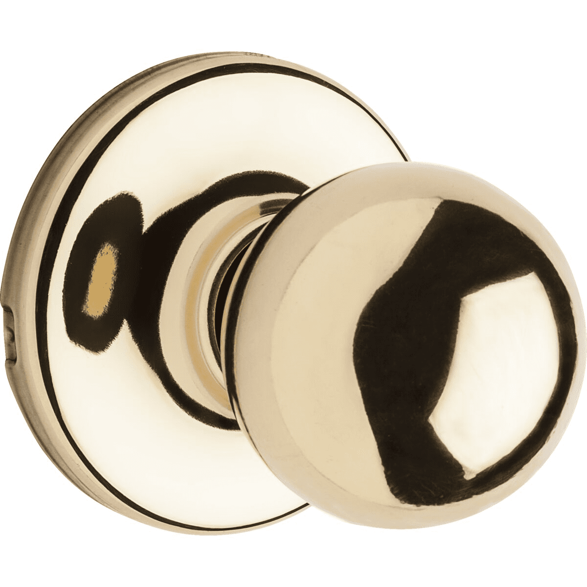 Kwikset Polo Hall/Closet Knob in Polished Brass
