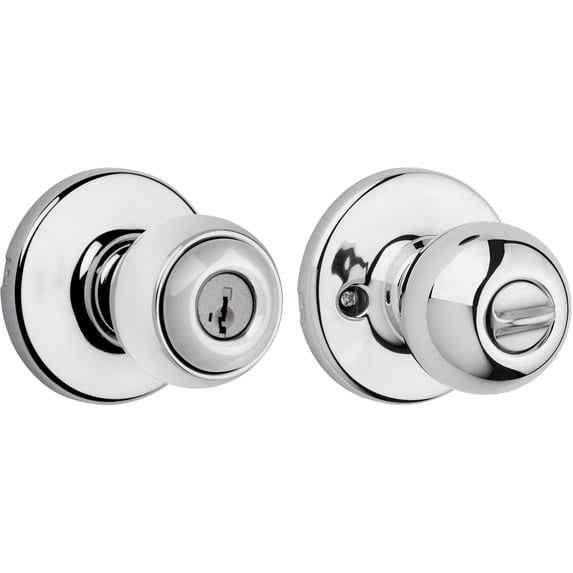 Kwikset Polo Keyed Entry Doorknob with Smartkey Polished Chrome