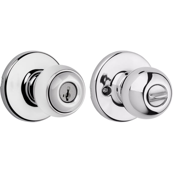 Kwikset Polo Keyed Entry Doorknob with Smartkey Polished Chrome