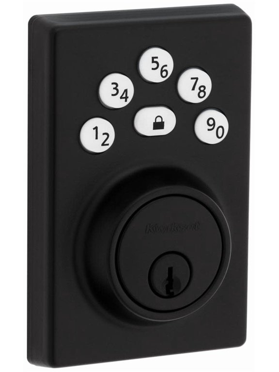 9240CNT-514 Contemporary Powerbolt Electronic SmartCode Deadbolt with RCAL Latch and RCS Strike Matte Black Finish