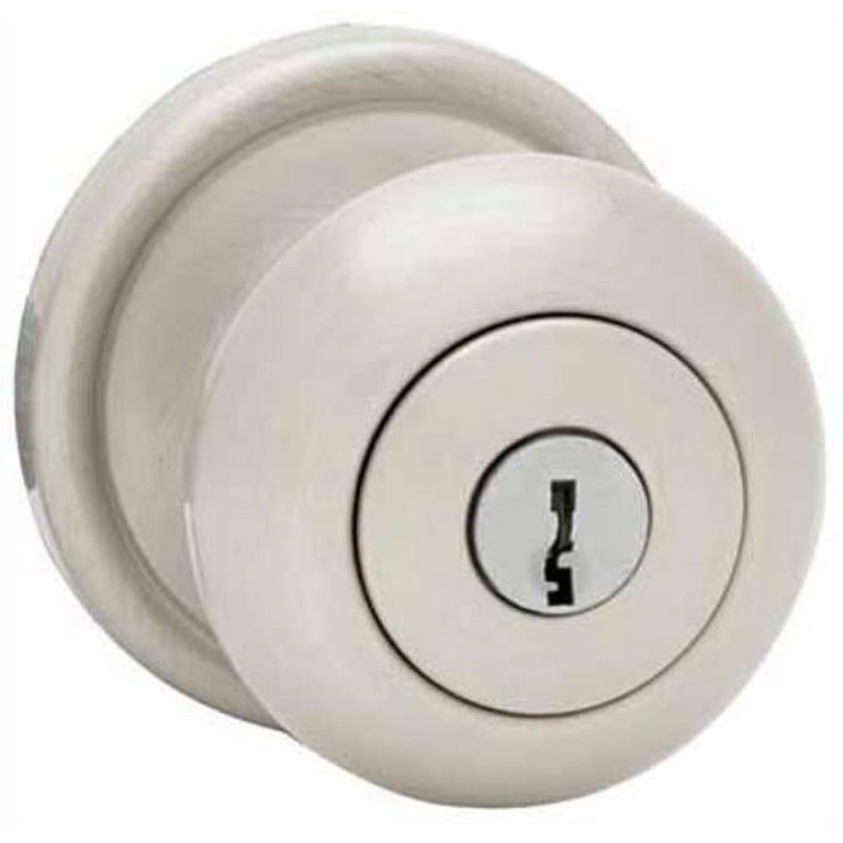 Weiser Regina Satin Nickel Front Door Knob With Lock & Key – Keyed Entry Door Handle For Exterior, Bedroom, Bathroom Or Office – Traditional Style