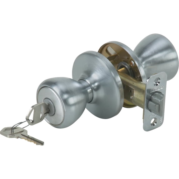 Kwikset Security Tylo Entry Lockset, Adjustable Chrome Finish, Satin Chrome