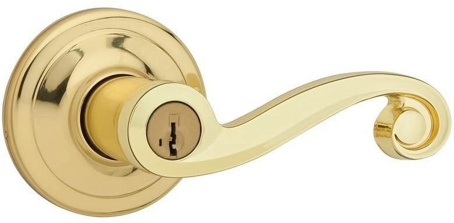 Kwikset Signature 740LL 3 SMT CP K4 Lido Universal Keyed Entry Lever, Polished Brass