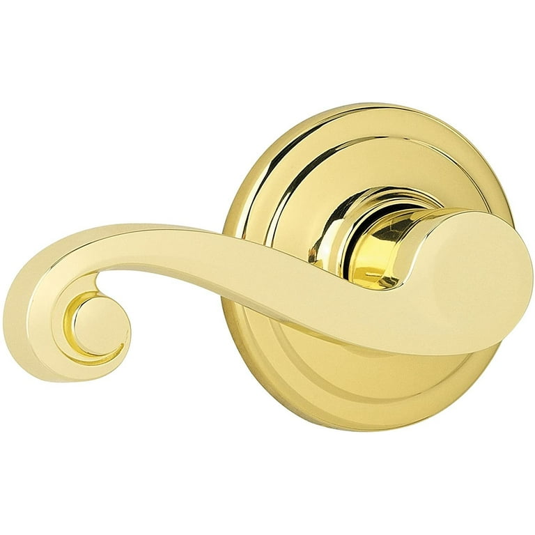 Kwikset Lido Polished Brass Dummy Lever Left Handed Kwikset Lido Polished Brass Dummy Lever Left Handed