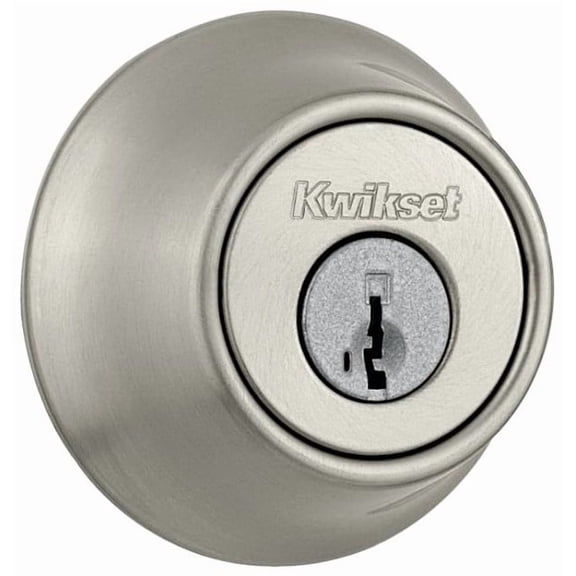 Kwikset Single Cylinder Deadbolt with SmartKey, Satin Nickel Finish