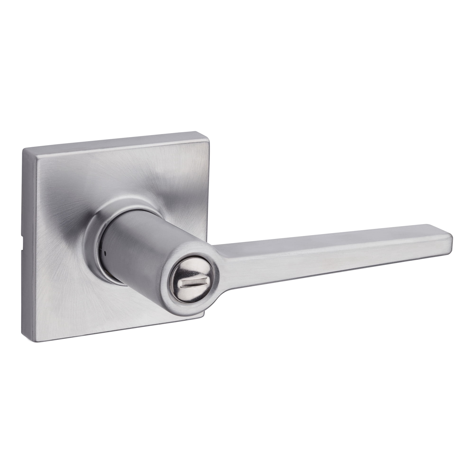 Daylon Satin Chrome Privacy Door Lever with Square Rosette