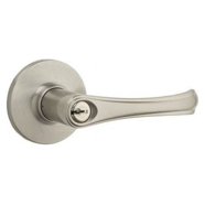 NU-SET Tustin Series Entry Door Lever Lock – Antique Brass, Keyed, Adjustable Backset, For Residential Doors