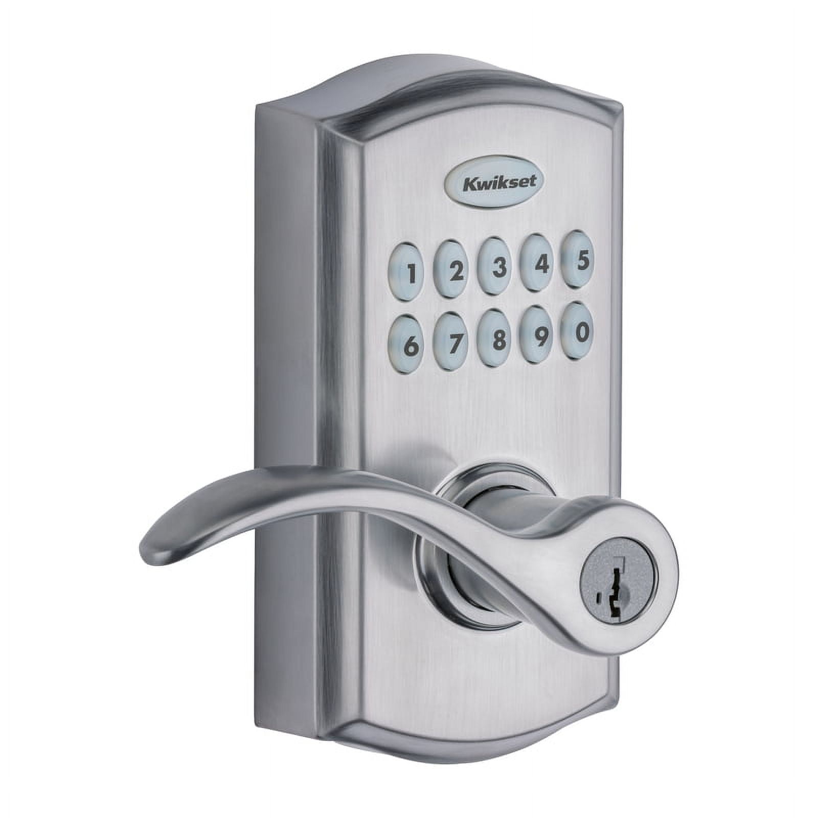 Kwikset SmartCode 955 Satin Nickel Metal Electronic Touch Pad Entry Lever | Hängeschränke