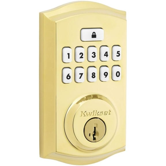 Kwikset SmartCode Polished Brass Metal Electronic Deadbolt