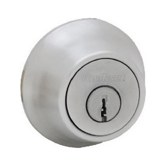Kwikset SmartKey Security Satin Chrome Metal Single Cylinder Deadbolt
