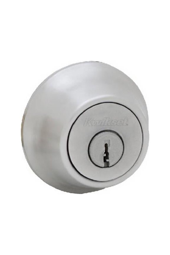 SmartKey Security Deadbolt Lock - Metal, Satin Chrome, Single Cylinder, 1 Pack