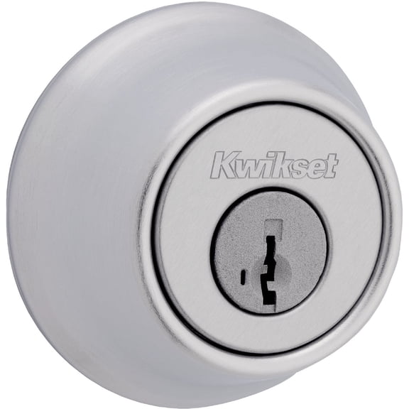 Kwikset SmartKey Security Satin Chrome Metal Single Cylinder Deadbolt
