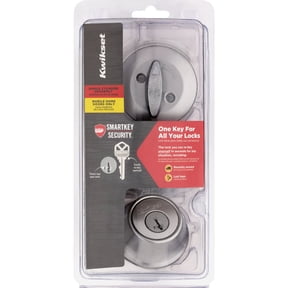 1-pack Kwikset SmartKey Security Deadbolt Lock - Metal, Satin Chrome, Single Cylinder, 1 Pack — Construction & DIY Use, Standard Hardware Spec