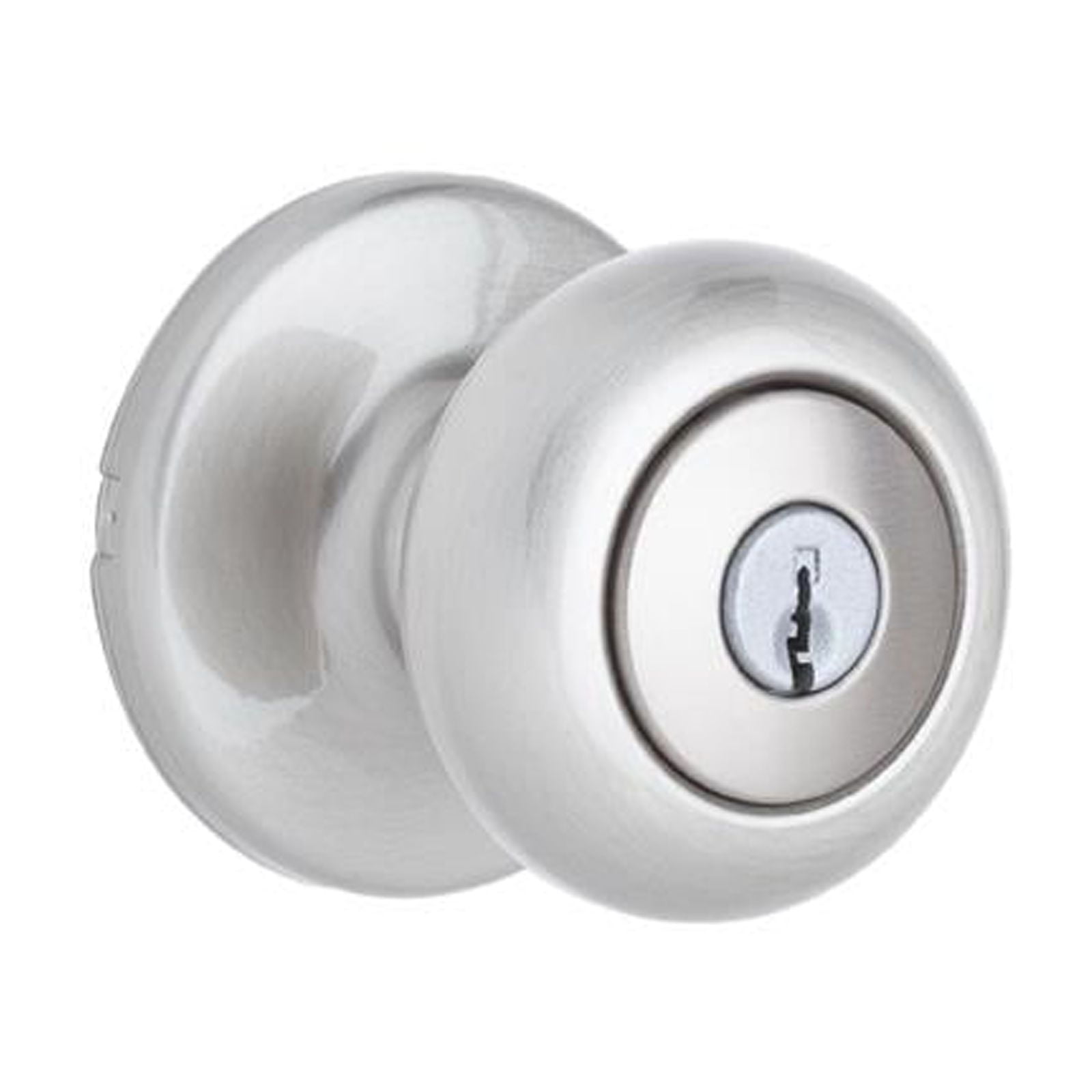 Kwikset SmartKey Security Keyed Entry Door Knob - Satin Nickel, 2-3/4 In. Backset
