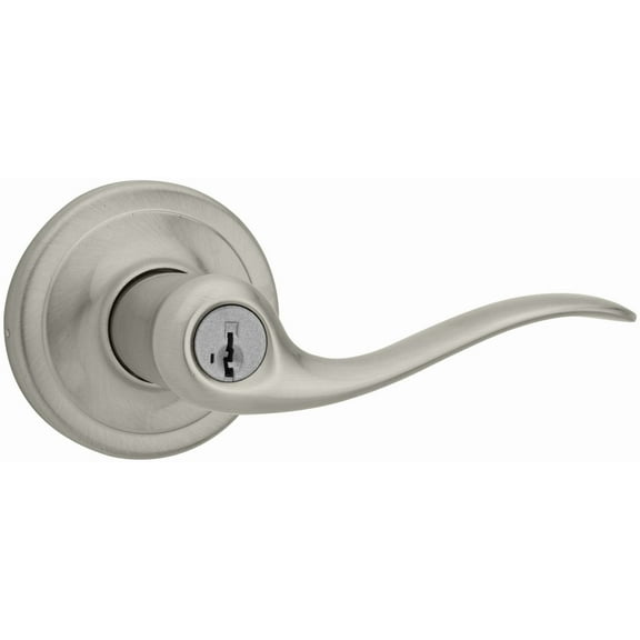 Kwikset Smartkey Tustin Entry Leverset Satin Nickel