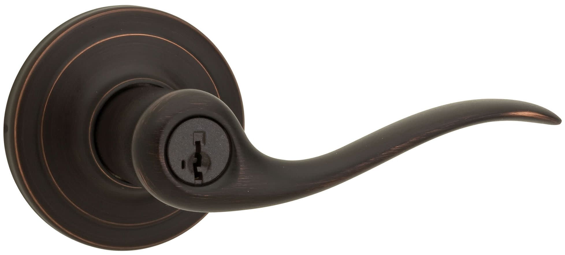 Kwikset Smartkey Tustin Entry Leverset Bronze