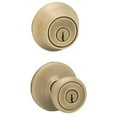 thumbnail image 1 of Kwikset Tylo Antique Brass Entry Lock and Double Cylinder Deadbolt ANSI/BHMA Grade 3 1-3/4", 1 of 2