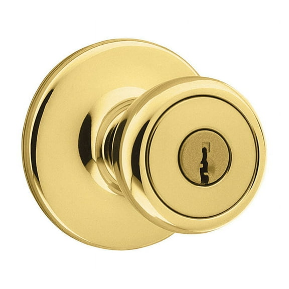 Kwikset Tylo Polished Brass Entry Knobs ANSI/BHMA Grade 3 1-3/4"