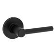 thumbnail image 1 of Kwikset UL Reminy Lever Round Rose Passage Lock with RCAL Latch and RCS Strike Iron Black Finish, 1 of 1