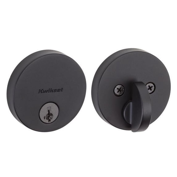 Kwikset Uptown Round Deadbolt in Iron Black