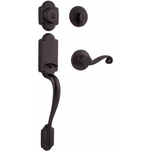 Kwikset Ventian Bronze Smartkey Arlington Handleset with Lido Lever