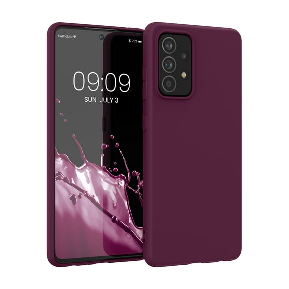 Kwmobile Samsung Galaxy A52 / A52 5G / A52s 5G Case - Slim TPU Silicone Cover, Bordeaux Violet