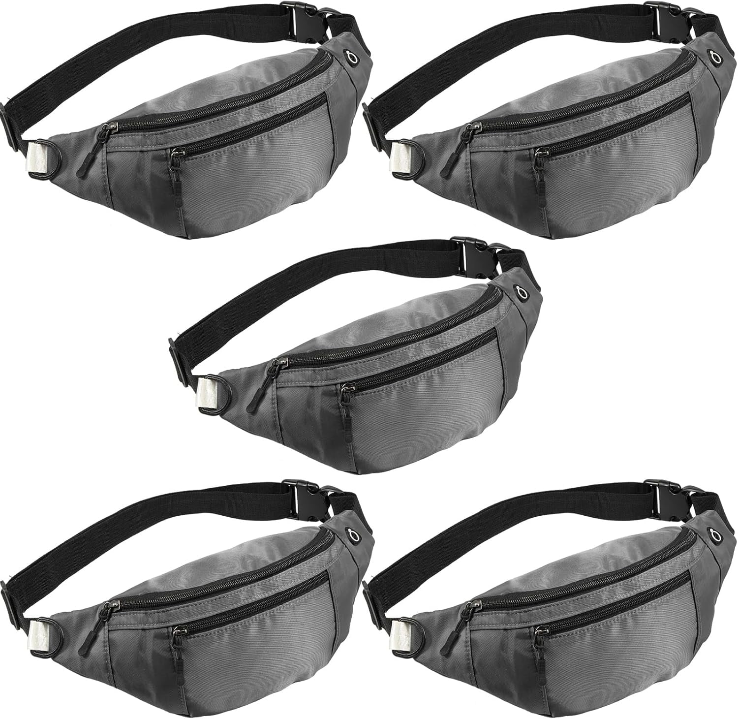 Kwuty 10PCS Crossbody Fanny Pack Large Capacity Waist Bag with Hidden Zipper Pockets Adjustable Strap Fanny Packs Waterproof Oxford Cloth Travel Belt Bag for Outdoor Shopping Travel Men Women,Black