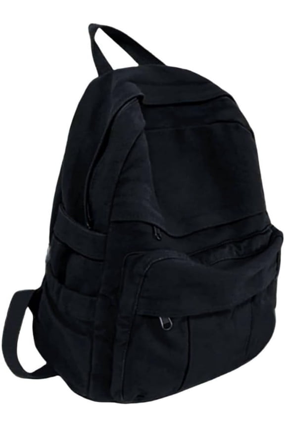 Brown Canvas Backpack for Women & Men Retro Aesthetic Rucksack Basic Backpack for High School/College Students Travel Laptop Bag