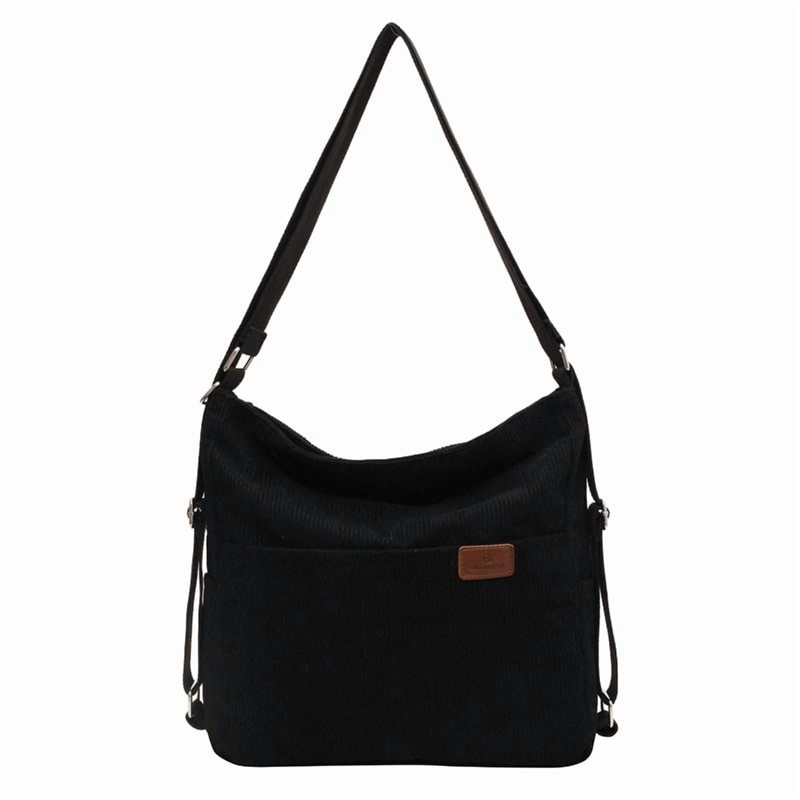Kwuty Corduroy Tote Bag for Women Convertible Backpack Purse Crossbody Hobo Shoulder Bag with Multi Pockets Compartments
