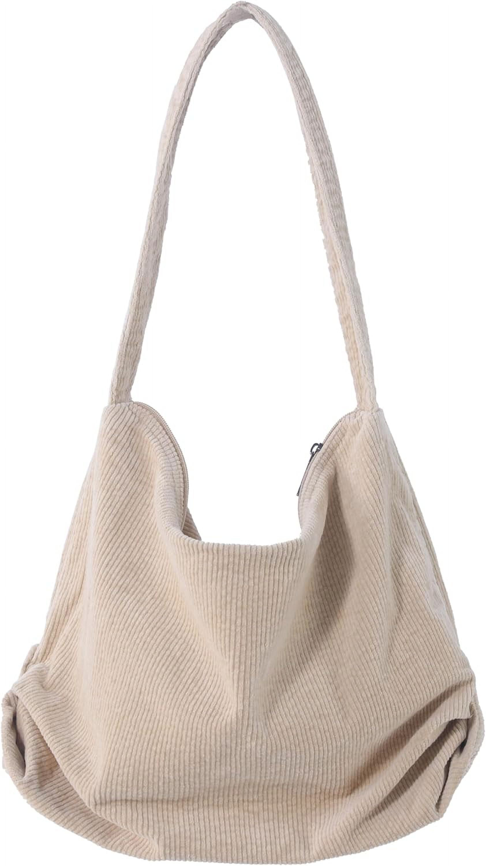 Kwuty Corduroy Tote Bag for Women Girl Canvas Shoulder Handbags Cute Large Purse