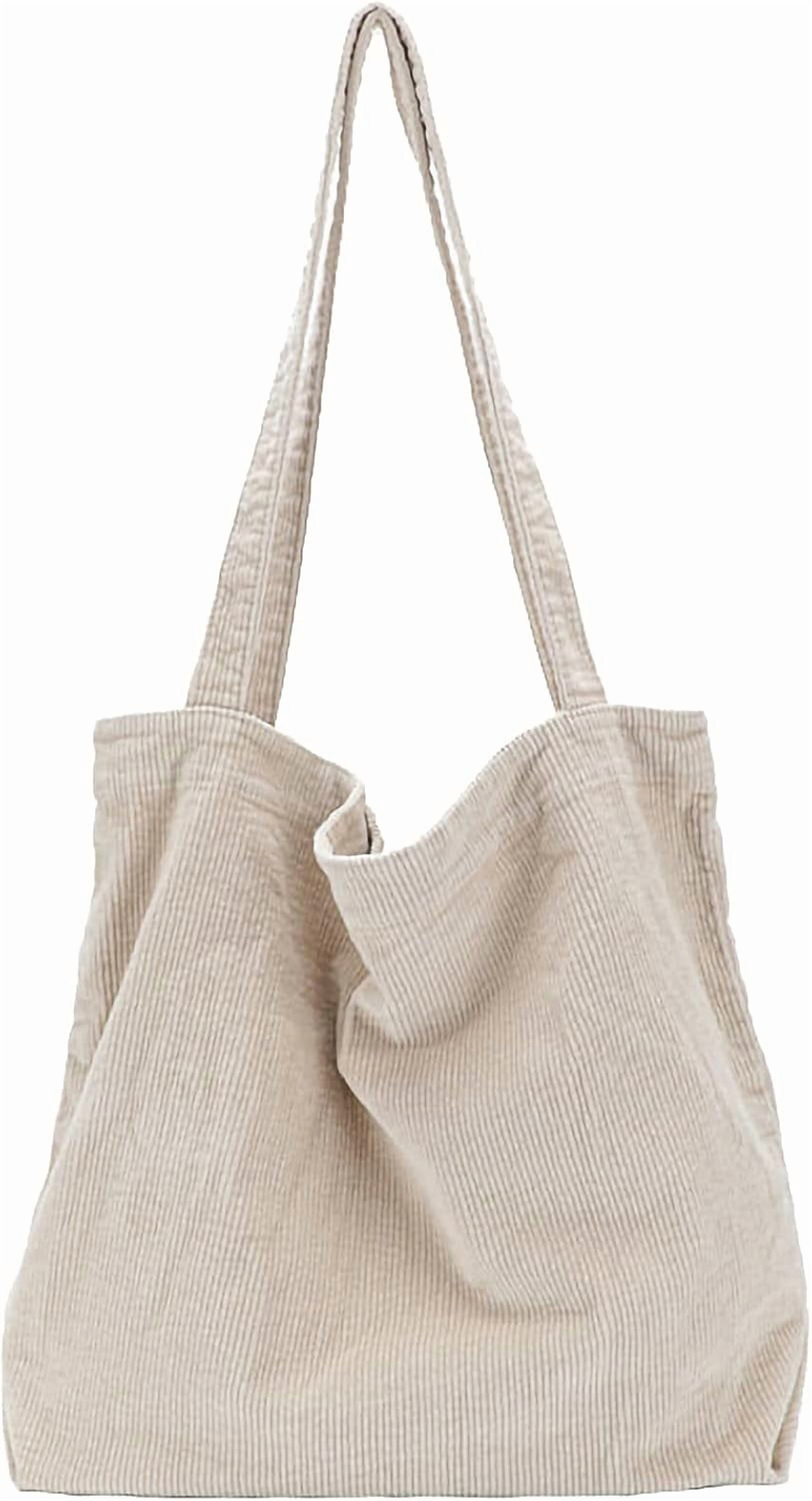 Kwuty Corduroy Tote Bag for Women Girl Canvas Shoulder Handbags Cute Large Purse