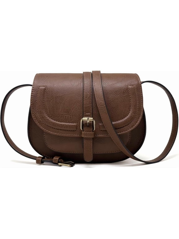 Crossbody Bags for Women,Small Saddle Purse and Boho Cross Body Handbags,Vegan Leather