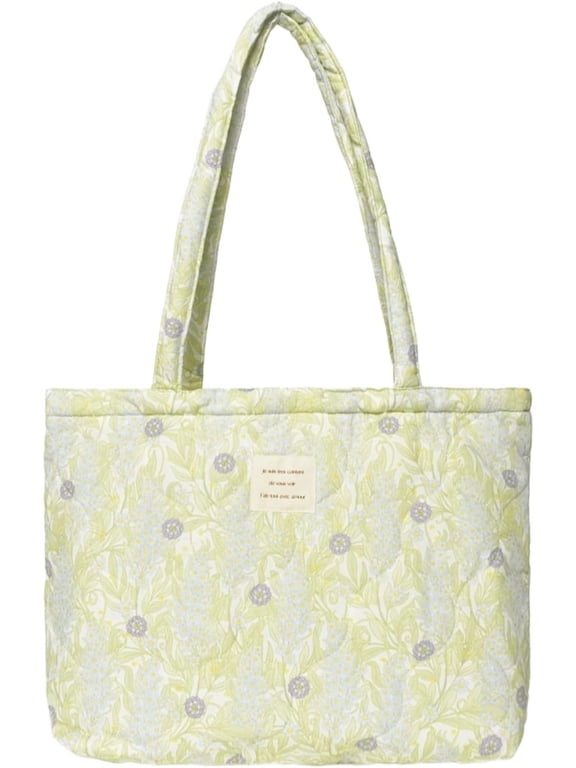 Cute Quilted Tote Bag For Women Colloge Tote bags Floral Medium Size Cotton Patchwork Bag
