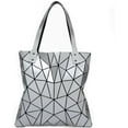 thumbnail image 1 of Kwuty Geometric Lattice Top-handle Handbag for Women Matte Tote Purse Handbags Geometry Shoulder Bag, 1 of 2
