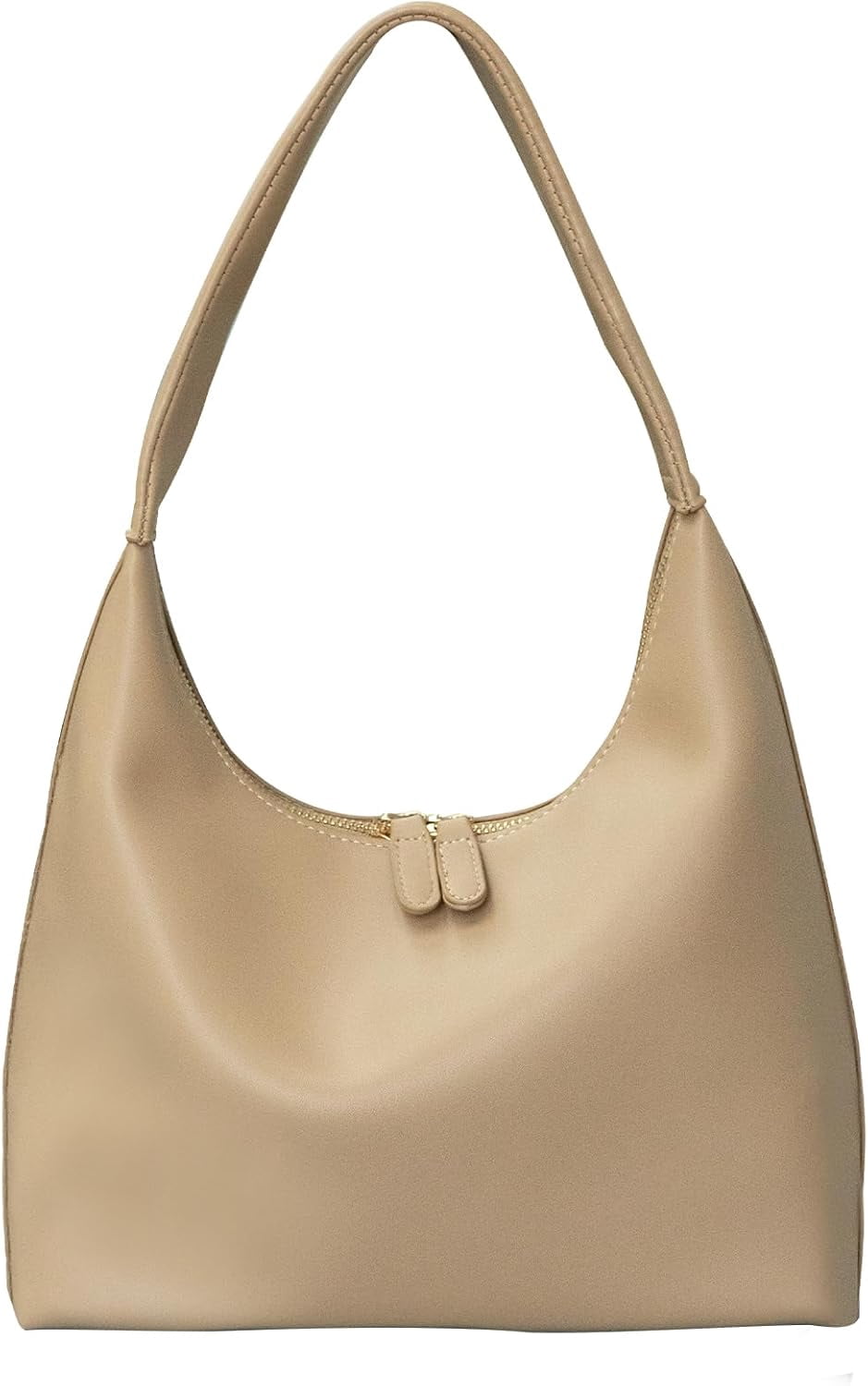 Kwuty Leather Hobo Bag Small Shoulder Purses for Women Slouchy Tote Handbag Vegan Leather Crescent Bag