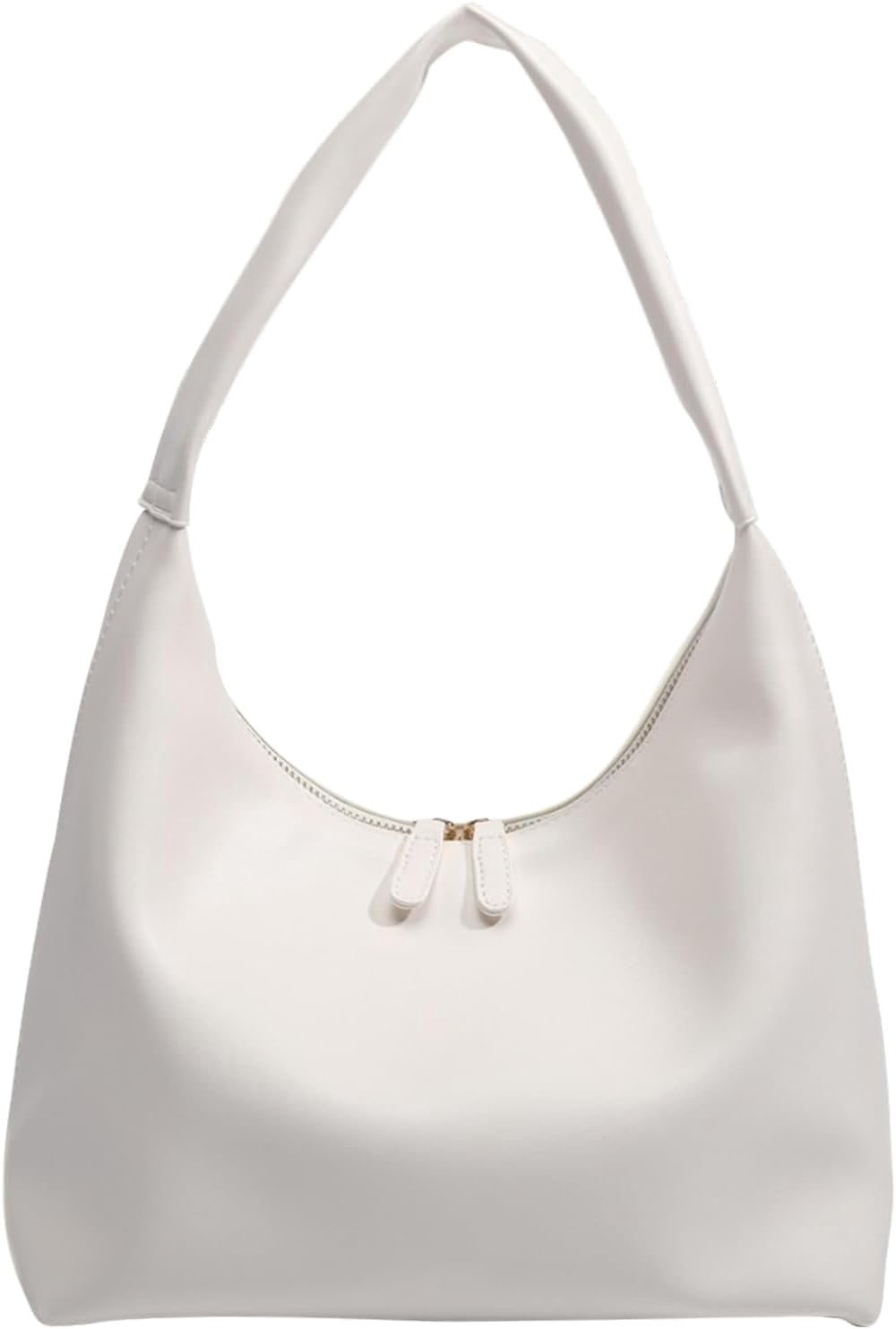 Kwuty Leather Hobo Bag Small Shoulder Purses for Women Slouchy Tote Handbag Vegan Leather Crescent Bag