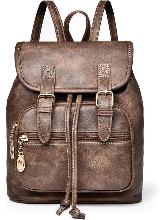 Mini Backpack Purse for Women Leather Fashion Cute Small Backpacks Lightweight Travel Ladies Shoulder Bags(Coffee)