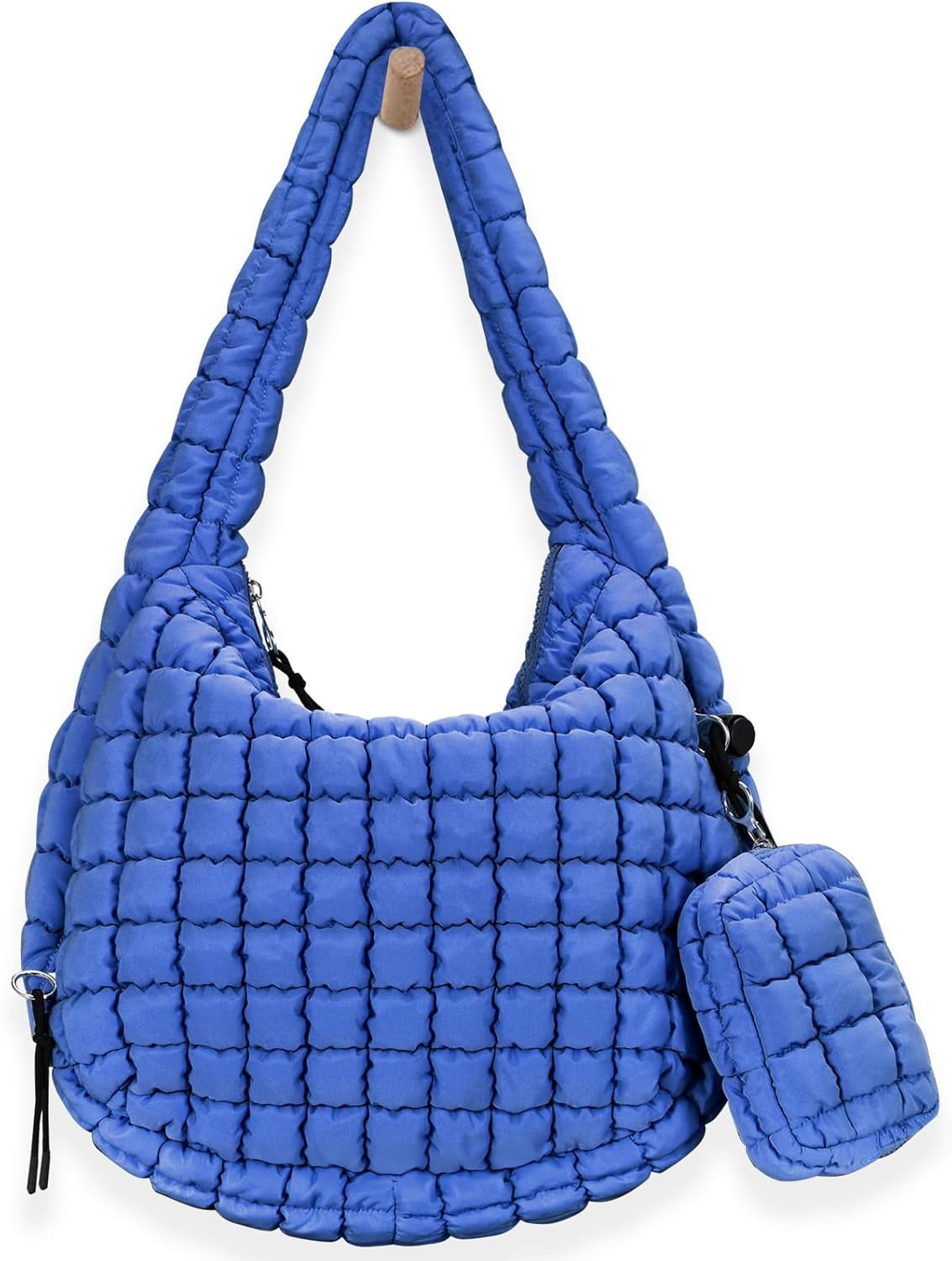 Kwuty Puffer Tote Bag for Women Large Quilted Puffy Lightweight Carryall Crossbody Tote Bag for Women