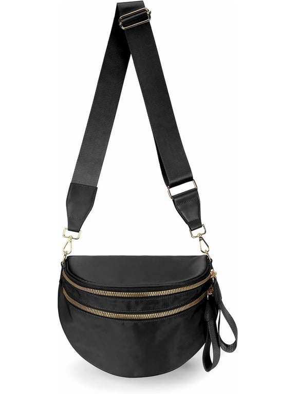 Pure Colour Crossbody Bag Bum Bag for Women,Spacious Purse Fanny Packs Belt Bag,Oversized Bum Bag (Colour Bum Bag-Beige)
