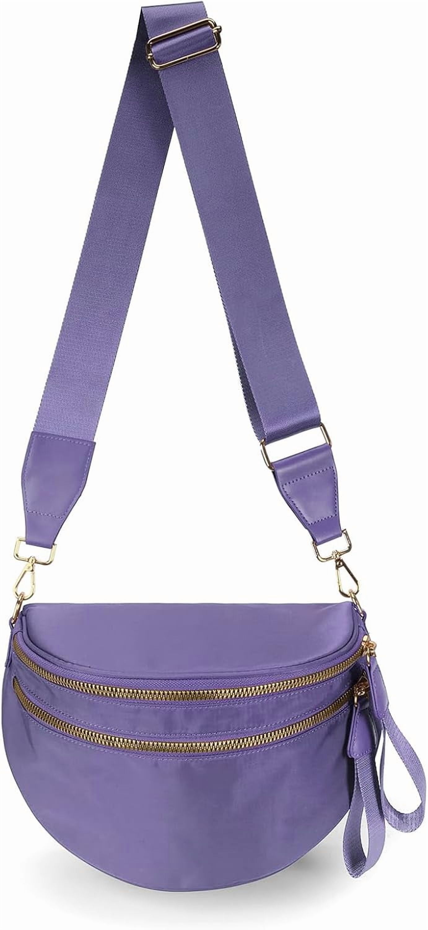 Kwuty Pure Colour Crossbody Bag Bum Bag for Women,Spacious Purse Fanny Packs Belt Bag,Oversized Bum Bag (Colour Bum Bag-Beige)