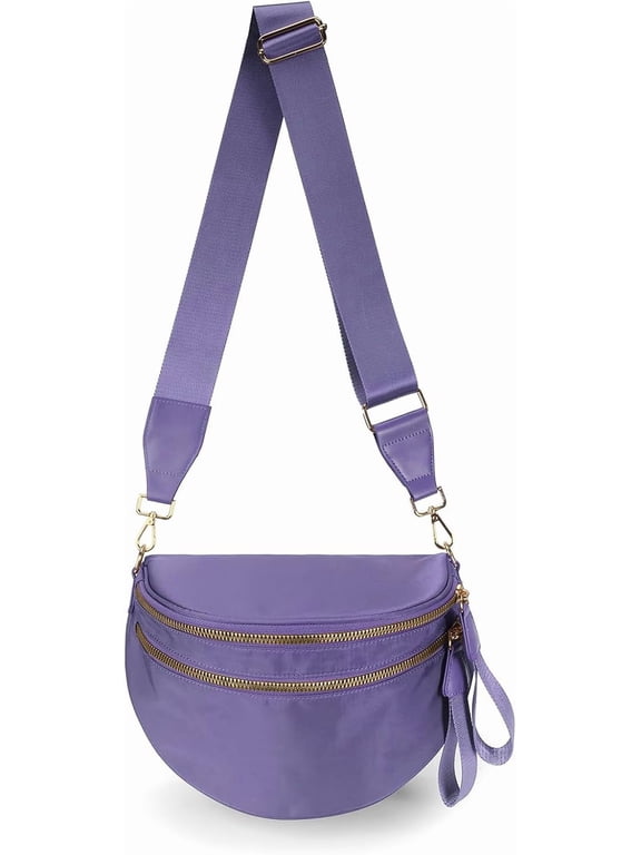 Pure Colour Crossbody Bag Bum Bag for Women,Spacious Purse Fanny Packs Belt Bag,Oversized Bum Bag (Colour Bum Bag-Beige)