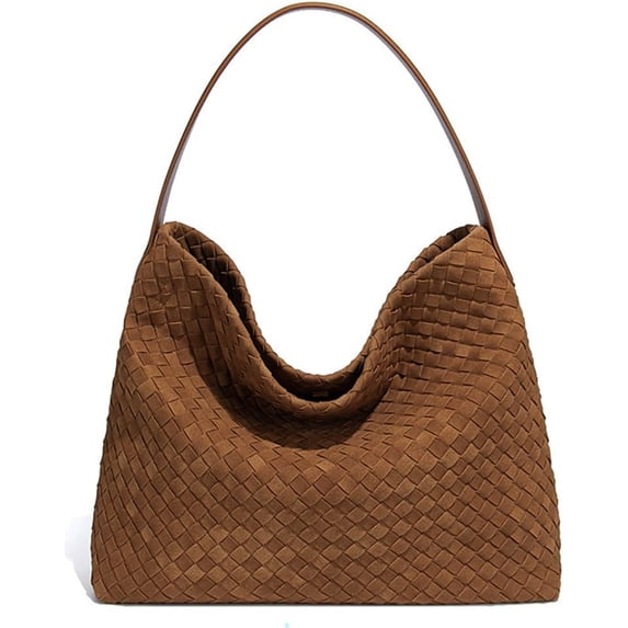 Vrouwen Geweven Suede Tote Bag Slouchy Schoudertassen Trendy Crescent Vrouwen Geweven Suede Tote Bag Slouchy Schoudertassen Trendy Crescent